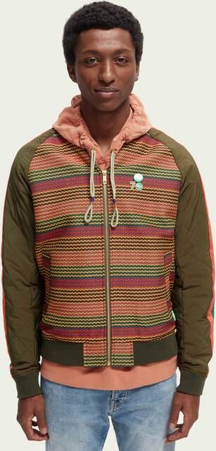 Scotch & Soda Bomberjack met structuur en quilt patroon