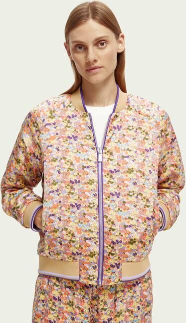 Scotch & Soda Omkeerbaar gewatteerd bomberjack met print