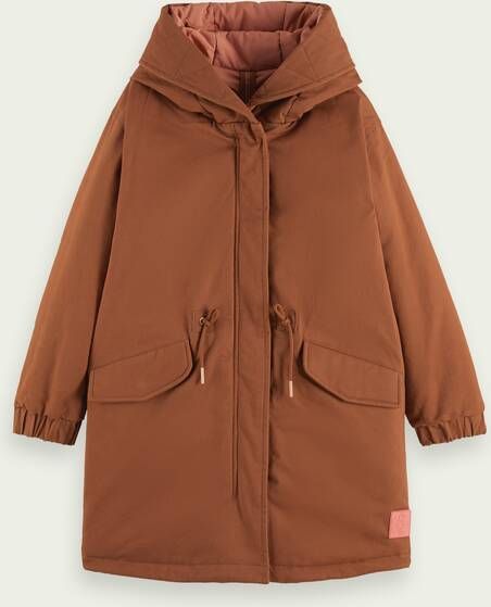 Scotch & Soda Reversible parka met capuchon en klepzakken
