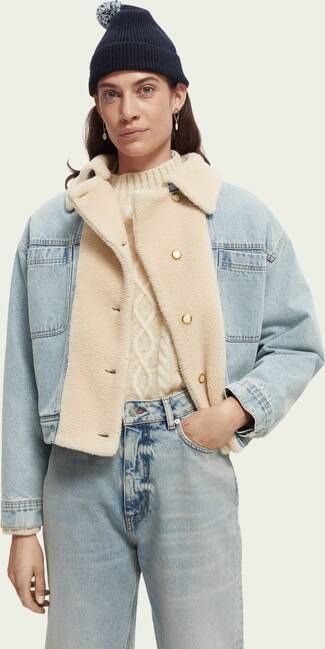 Scotch & Soda Teddy lined denim trucker jacket