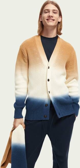 Scotch & Soda Grofgebreid vest met tie dye dessin