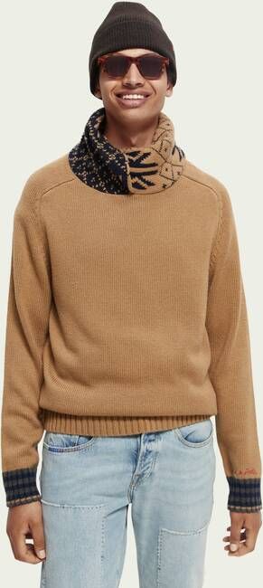 Scotch & Soda Ronde hals gekweek , Bruin, Heren