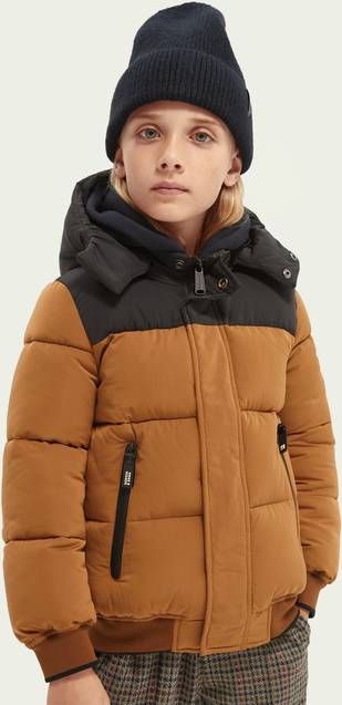 Scotch & Soda Gewatteerde jas met afneembare capuchon