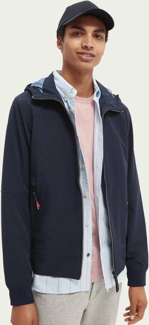 Scotch & Soda Softshell jack met capuchon en ritszakken