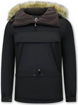 Beluomo Blazer Anorak Jas Over Je Hoofd Bontkraag