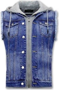 Enos Spijkerjack Mouwloos Spijkerjasje Capuchon RJ