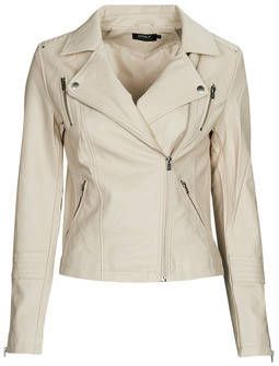 Only Women's synthetic leather jacket , Beige, Dames online kopen