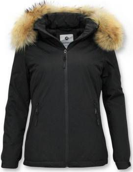 Parka Jas Beluomo Korte Winterjas Slim Fit Met Bontkraag -