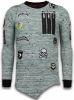 Local Fanatic Longfit Asymmetric Embroidery Sweater Patches US Army , Groen, Heren online kopen