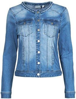 Vila Korte jeansvest met ronde hals