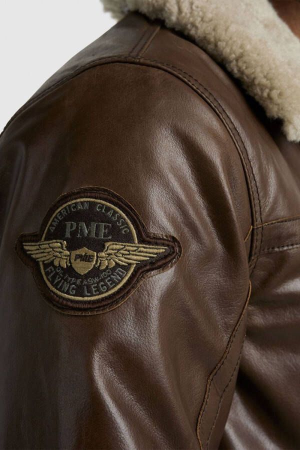 PME Legend Bruine Leren Jas Bomber Jacket Hudson Buff Leather