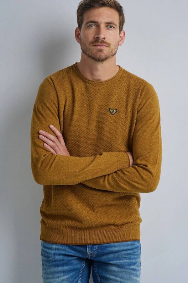 PME Legend fijngebreide pullover met textuur 8197 rubber