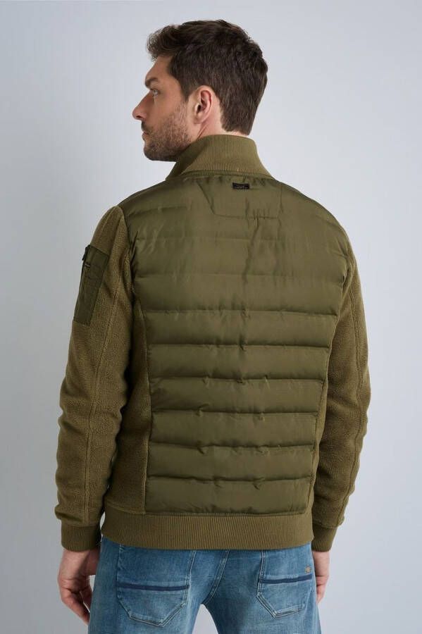 PME Legend Zip jas fleece gemengde gewatteerde nyl olijf , Groen, Heren