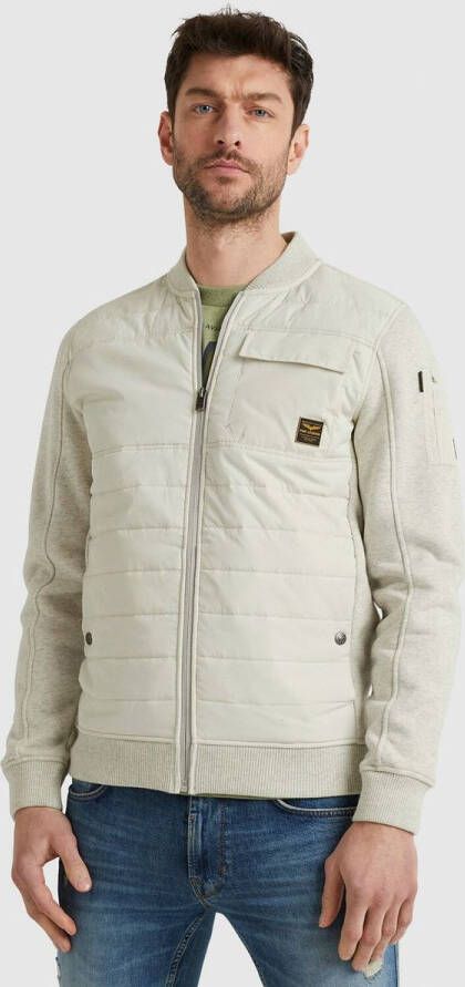 PME Legend Gebroken Wit Jack Zip Jacket Sweat Mixed Padded