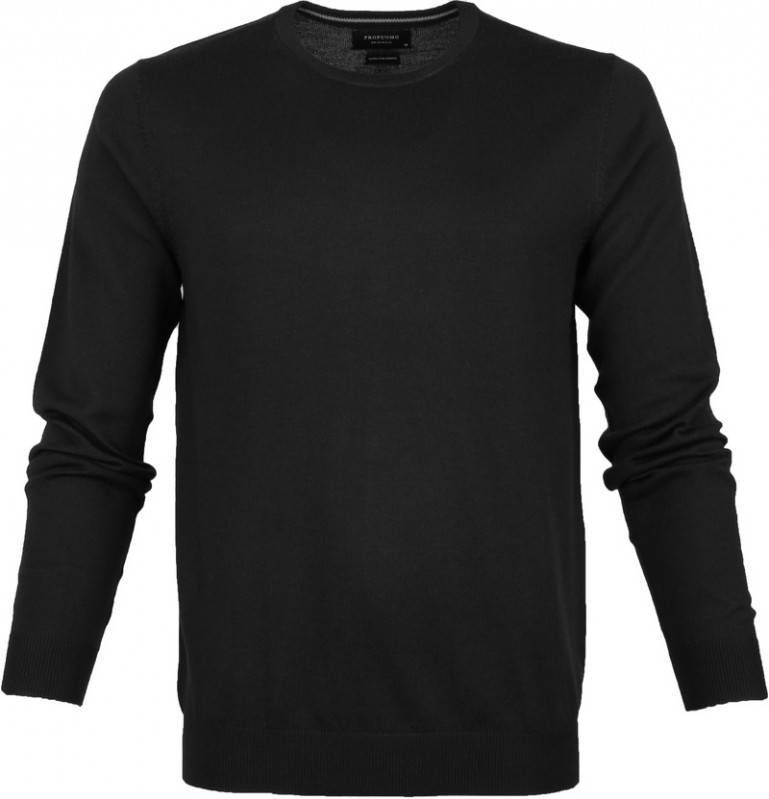 Trui Profuomo zwart ronde hals merinowol XX Large Trui Profuomo zwart ronde hals merinowol XX Large