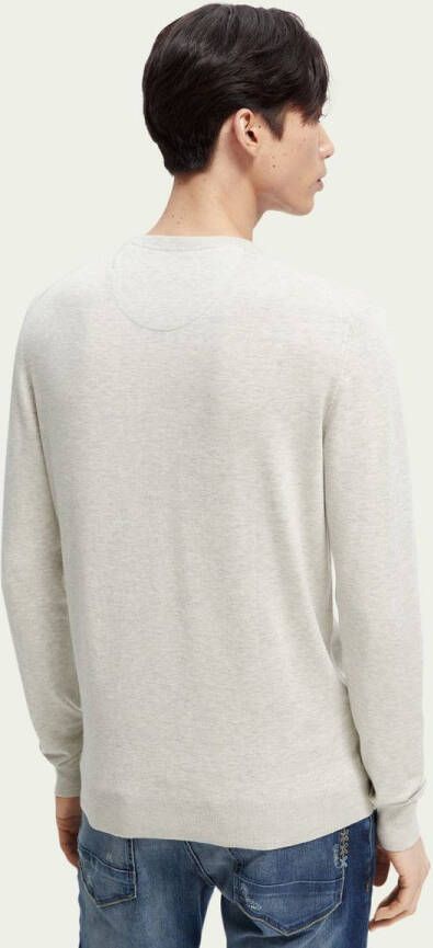 Scotch and Soda Truien Essentials Classic crewneck pullover Wit
