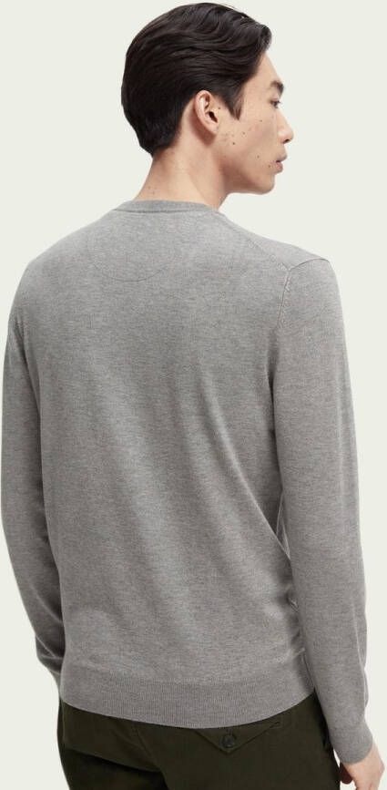 Scotch & Soda Lichtgrijze Trui Classic Crewneck Pullover