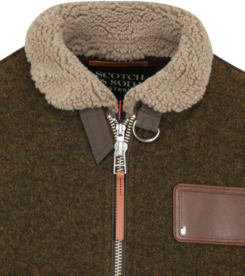 Scotch & Soda Aviator Jas Wol Blend Donkergroen