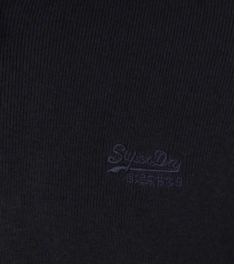 Superdry Fijngebreide trui in kasjmierblend met halve rits