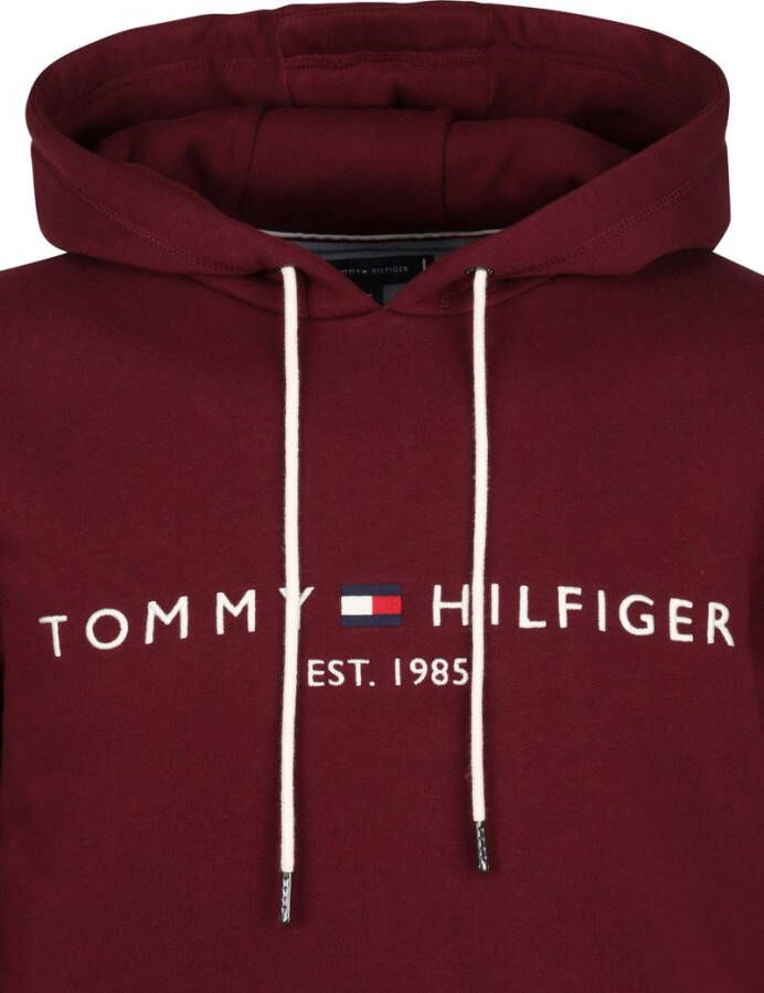 Tommy Hilfiger Regular Fit Hooded Sweatshirt donkerrood, Effen