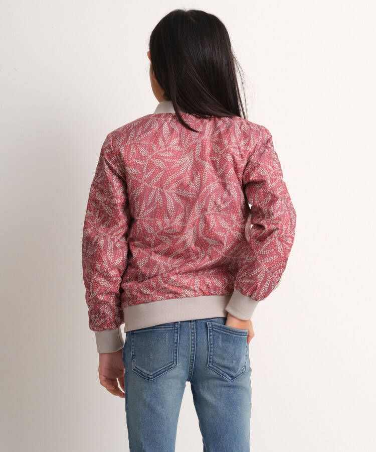 terStal Meisjes bomberjack jas bladerdessin roze in