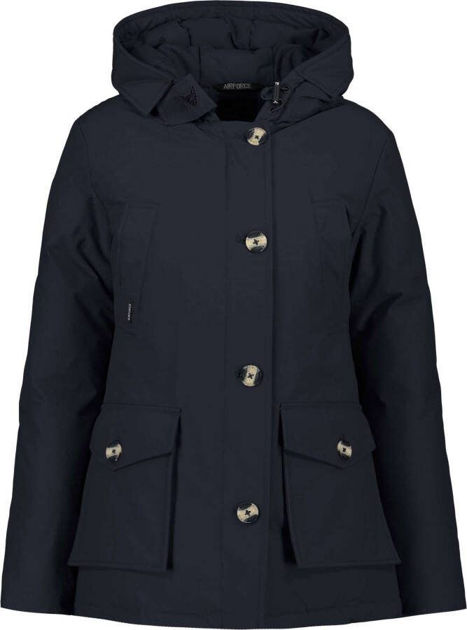 Airforce Gewatteerde parka met capuchon en visgraatdessin