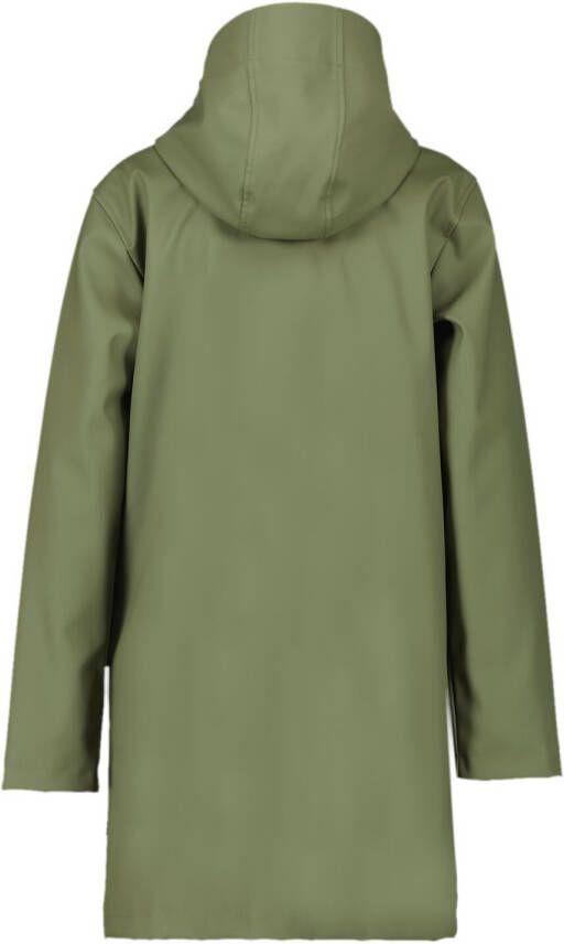 America Today Dames Regenjas Dames Gevoerd Lang Groen