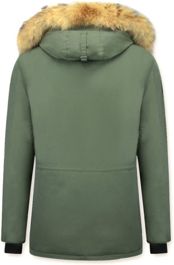 Parka Jas Beluomo Lange Parka Jas Met Bontkraag -