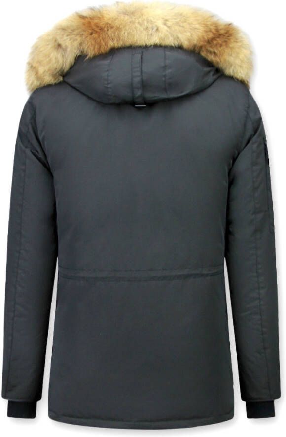 Parka Jas Beluomo Lange Winterjas Met Bontkraag -