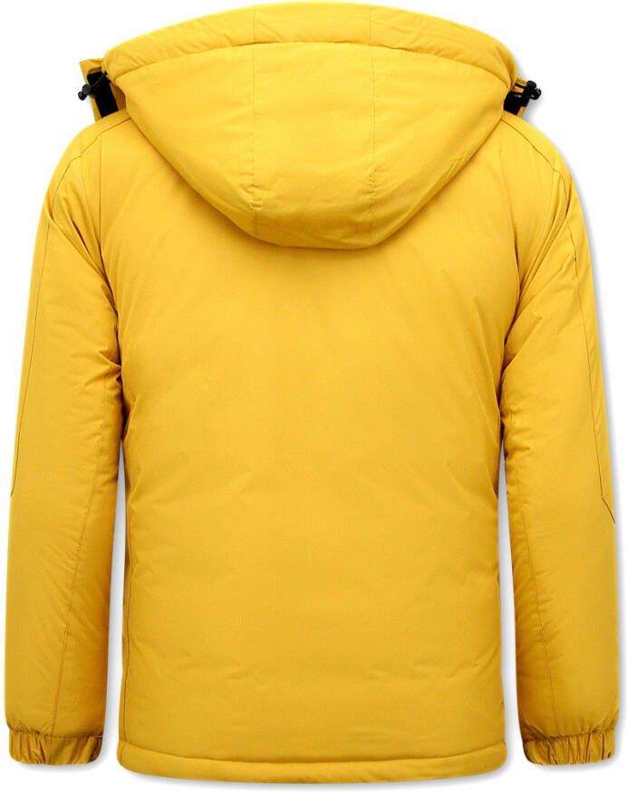 Beluomo Sportieve winddichte winterjas geel