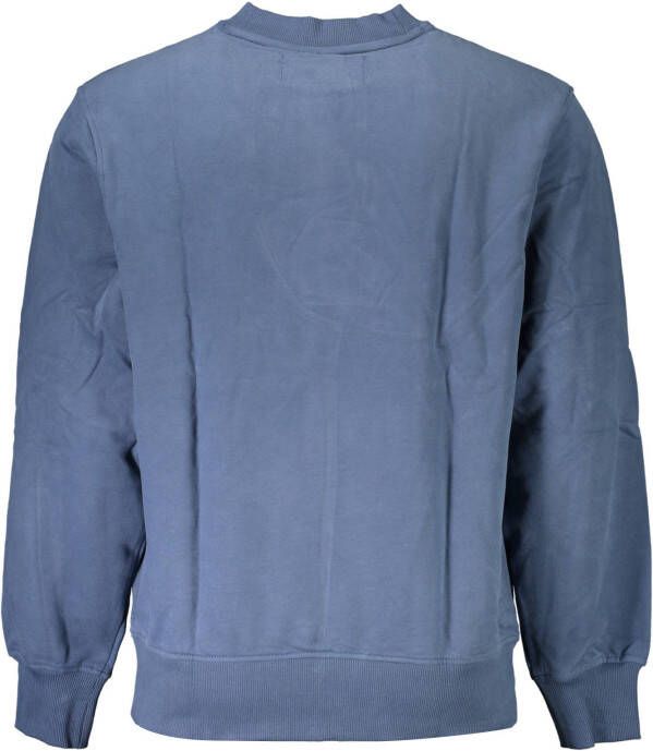 Calvin Klein Blauwe Trui Micro Monologo Crew Neck