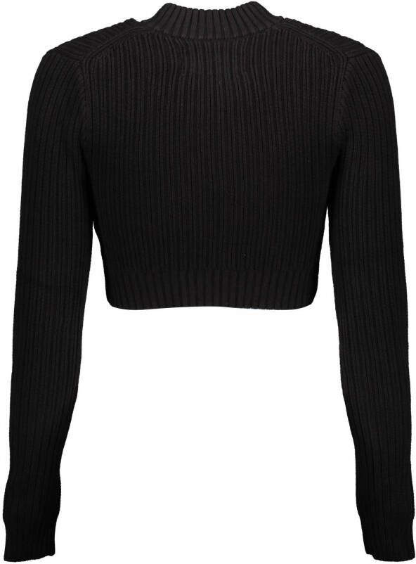 Calvin klein Badge bijgesneden zip de J20J220441beh Jeans, Zwart, Dames