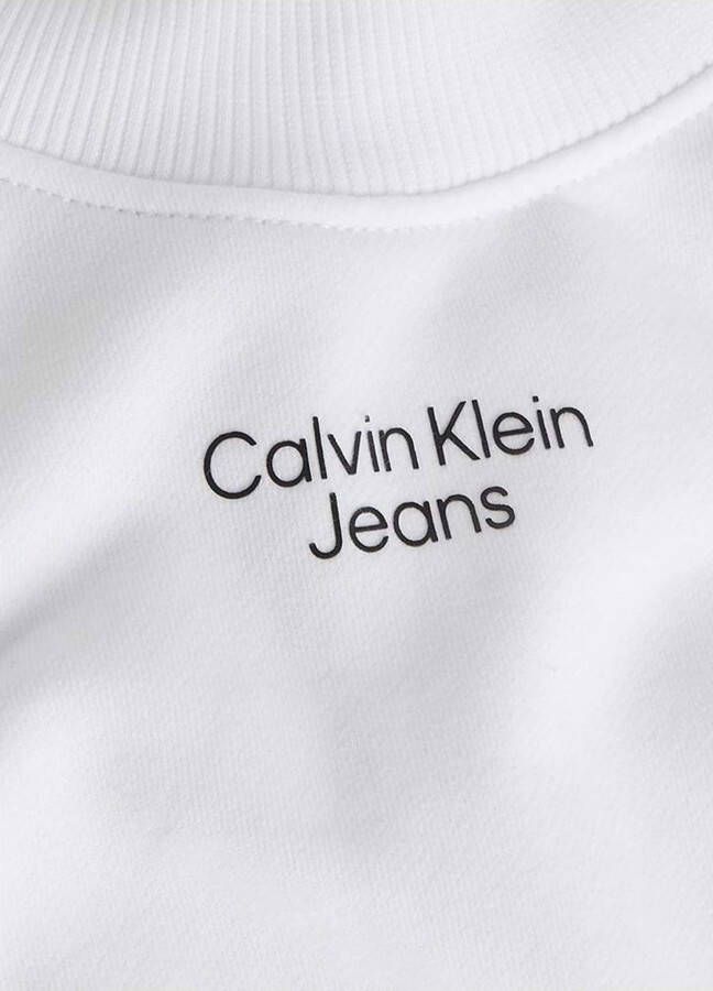 Calvin Klein Sweatshirt STACKED LOGO MOCKNECK SWEATSHIRT met jeans logo opschrift