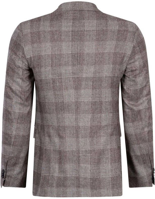 Cavallaro colbert wol slim fit bruin geruit