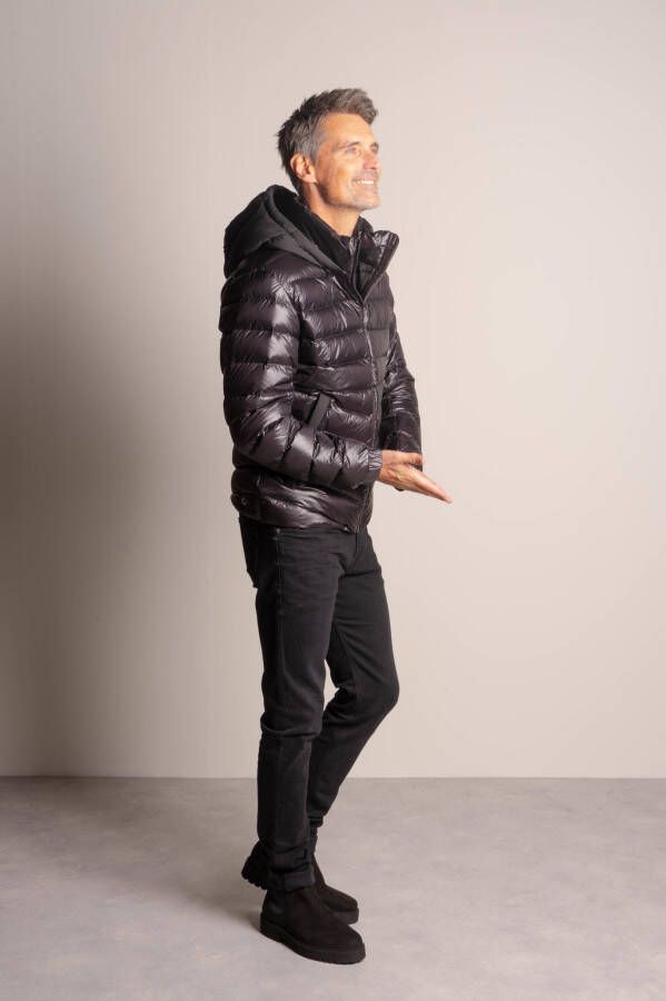 Colmar Logo patch gewatteerd jasje met capuchon , Zwart, Heren