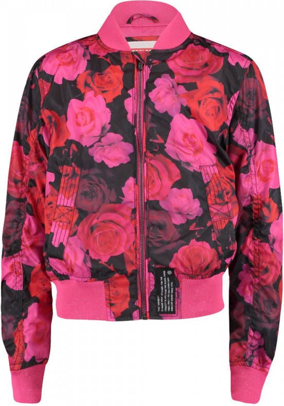 CoolCat Junior gebloemd bomberjack Janu CG roze