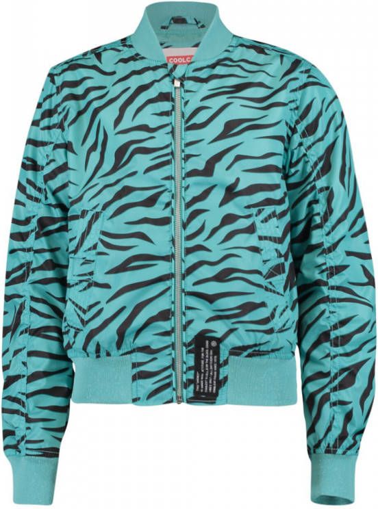 CoolCat Junior bomberjack Janu CG met zebraprint blauw/zwart
