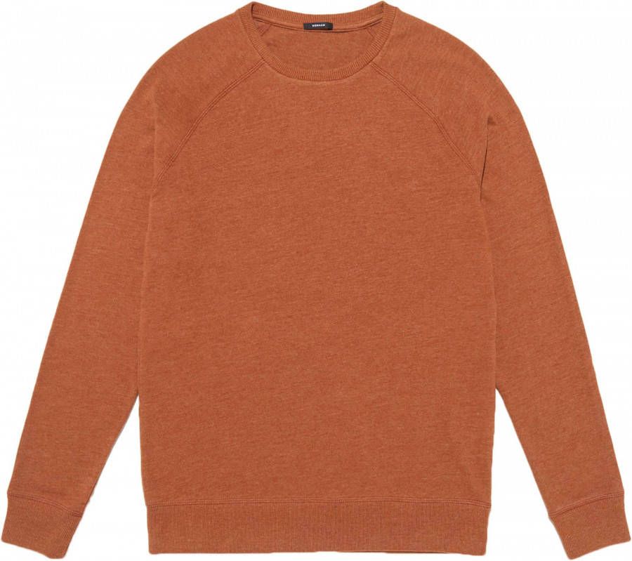 Denham Raglan Crew Sweatshirt , Bruin, Heren