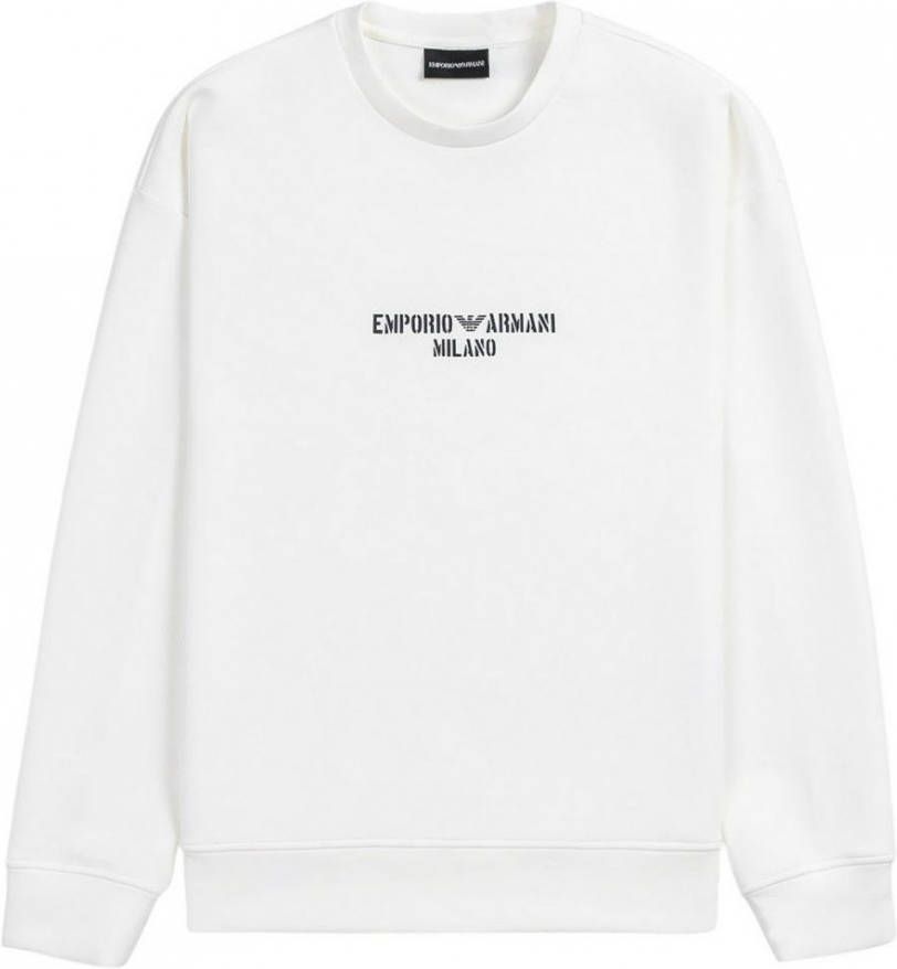 Emporio Armani Double Jersey Logo Military Font , Wit, Heren