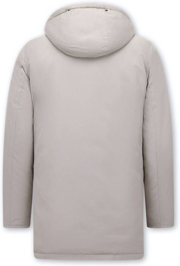 Enos Gewatteerde parka met capuchon beige