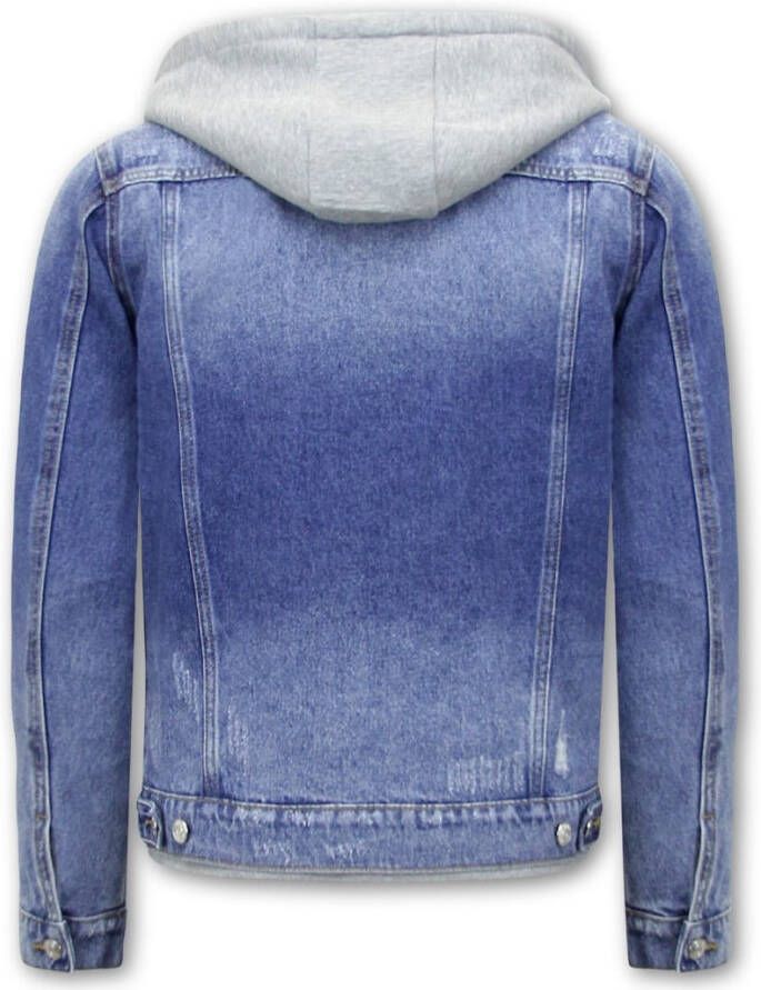 Enos Spijkerjas met Capuchon Heren Rj9106 , Blauw, Heren