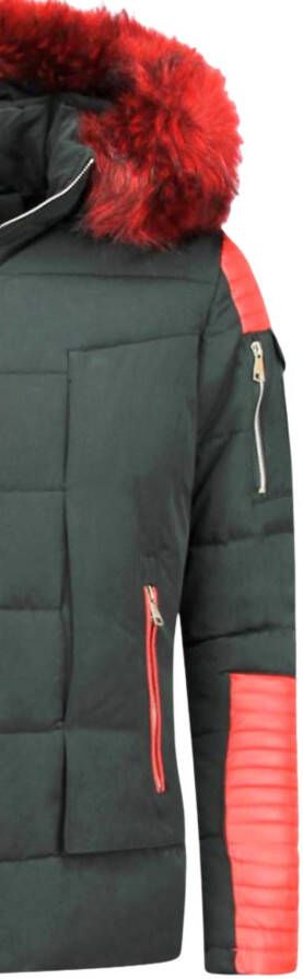 Donsjas Enos Winterjas Met Kunst Bontkraag -