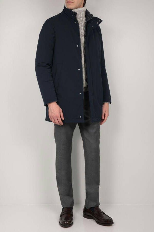 Herno Wollen mix medium jas , Blauw, Heren