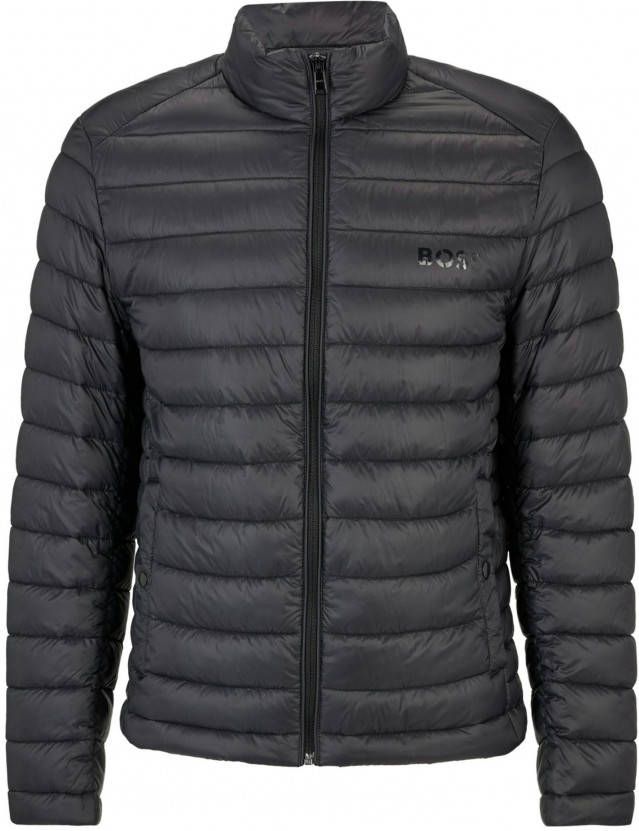 Hugo Boss winterjas zwart effen rits