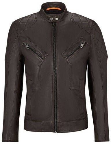 Hugo Boss Leren Jassen Bruin Heren