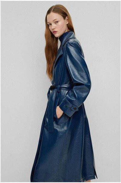 Hugo Boss Trenchcoats & Mantels Blauw Dames