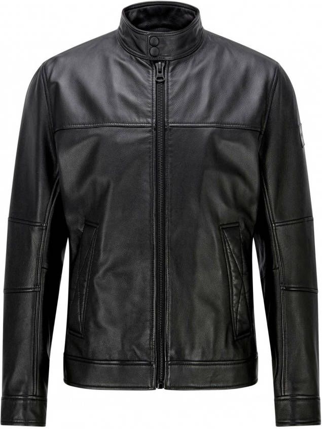 Boss Leren Jassen Zwart Heren