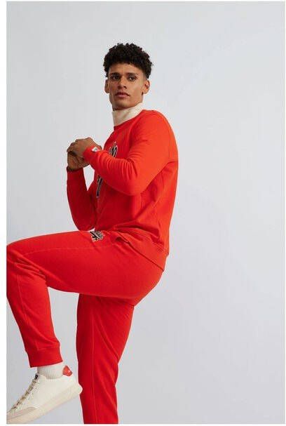 Hugo Boss Hoodie with logo patch , Oranje, Heren