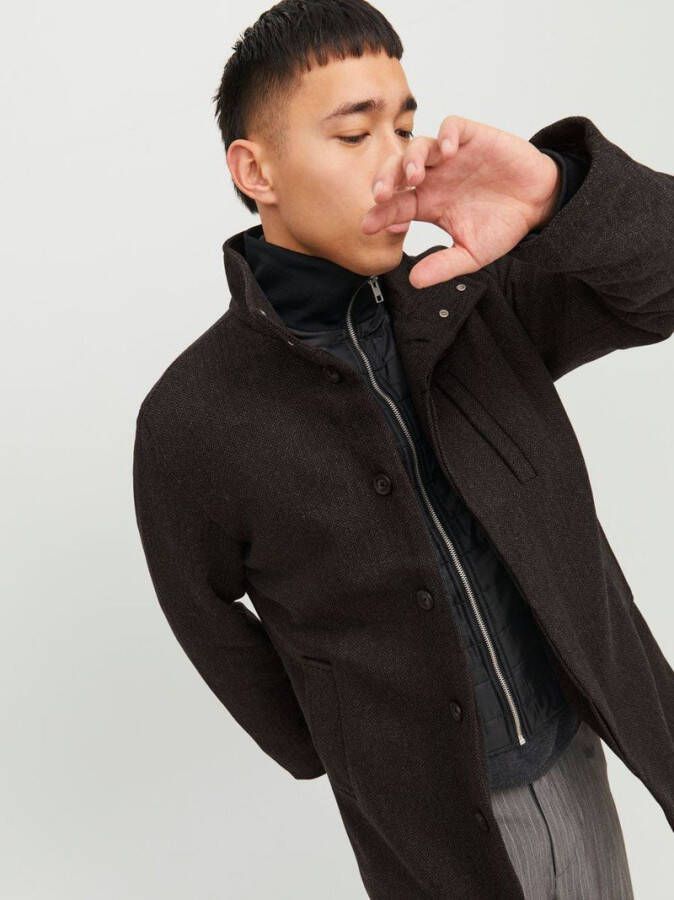 JACK & JONES ESSENTIALS jas JJEDUNHAM met wol dark grey melange