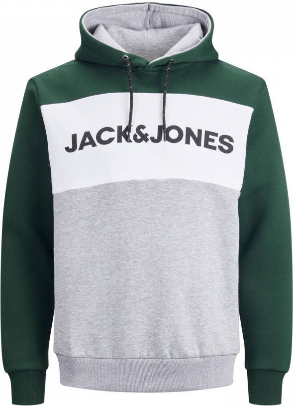 Jack & Jones Hoodie JJELOGO LOGO LOGO BLOCKIN LOGO BLOCKIN SWEAT HOOD